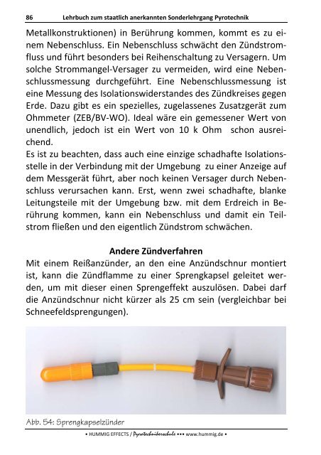 Lehrbuch zum Sonderlehrgang Pyrotechnik - Pyrotechnikerschule ...