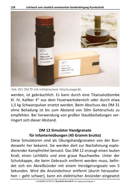 Lehrbuch zum Sonderlehrgang Pyrotechnik - Pyrotechnikerschule ...