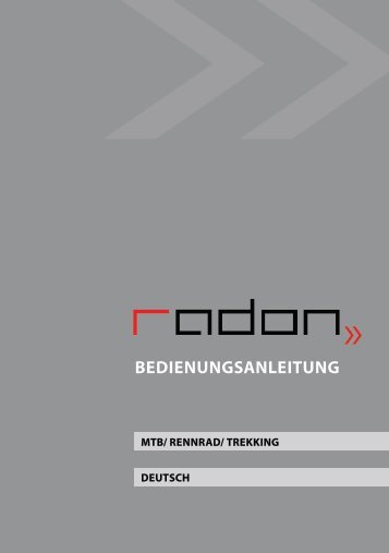 BEDIENUNGSANLEITUNG - Radon Bikes