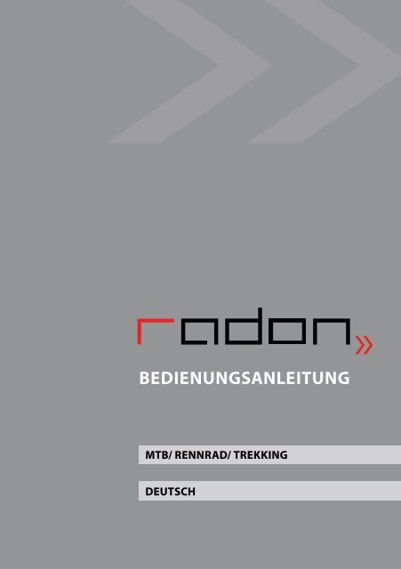 BEDIENUNGSANLEITUNG - Radon Bikes