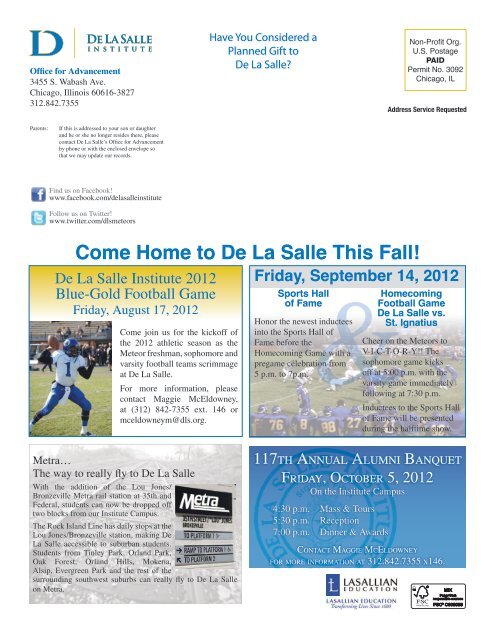 Summer 2012 Issue - De La Salle Institute