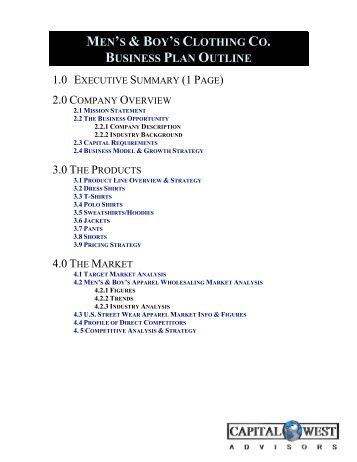 retail uniforms business plan