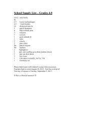 School Supplies List â Grades 6-8