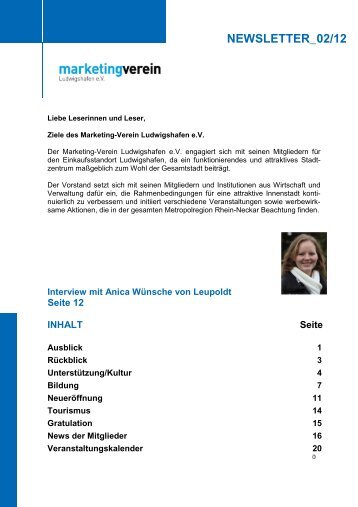 NEWSLETTER_02/12 - Marketing-Verein Ludwigshafen eV