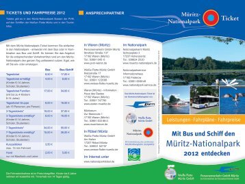 Mit Bus und Schiff den - MÃ¼ritz Nationalpark-Ticket