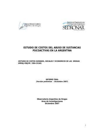 estudios de costos del abuso de Sustancias Psicoactivas - cicad