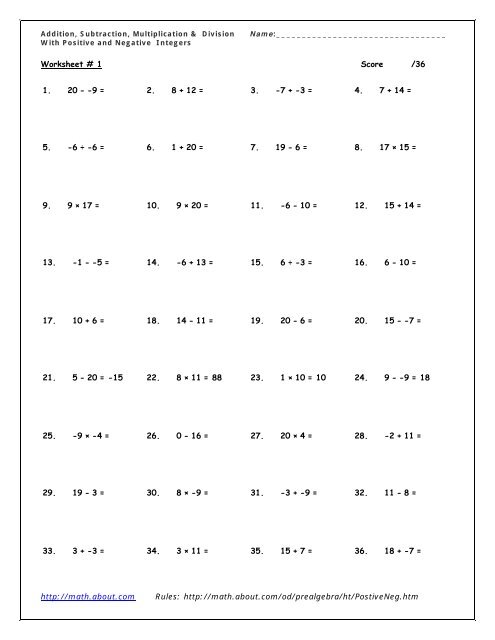 Print Worksheet 1 In Pdf Math About