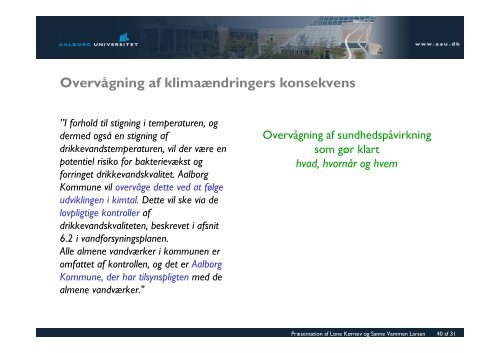 KlimaÃ¦ndringer, planlÃ¦gning og miljÃ¸vurdering af Prof. Lone ...