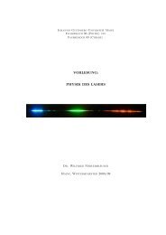 VORLESUNG: PHYSIK DES LASERS - QUANTUM - Johannes ...