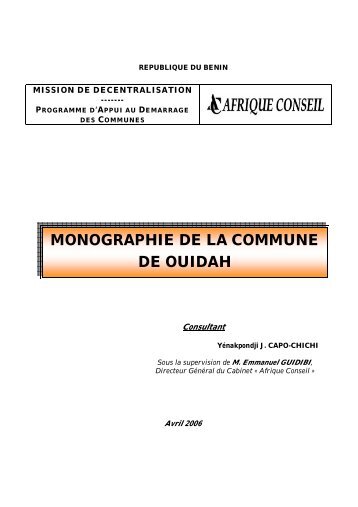 monographie de la commune de ouidah - Association Nationale des ...