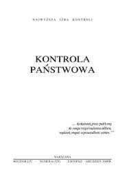 âKontrola PaÅstwowaâ nr 6/2009 - NajwyÅ¼sza Izba Kontroli