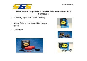 MAD VerstÃƒÂ¤rkungsfedern zum NachrÃƒÂ¼sten - SGS