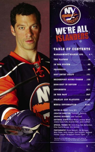 table of contents - New York Islanders