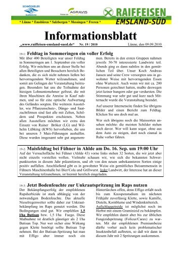 Informationsblatt - Raiffeisen Emsland-Süd