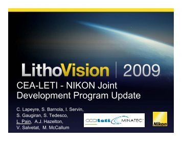 CEA-LETI - NIKON Joint Development Program ... - Nikon Precision