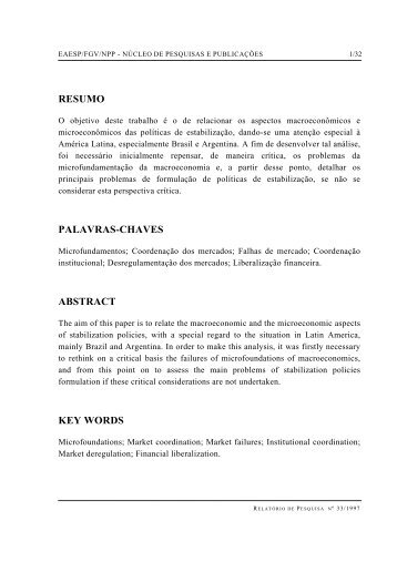 resumo palavras-chaves abstract key words - GVpesquisa