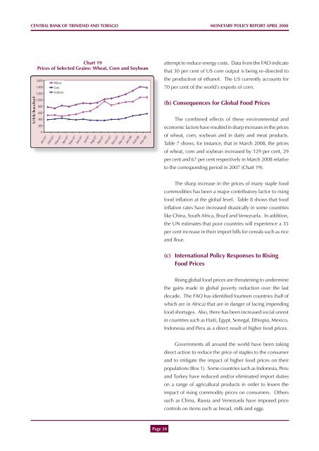 April 2008 Report - Central Bank of Trinidad and Tobago