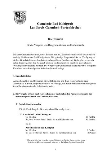 Einheimischen-Modell - Richtlinien neu - Gemeinde Bad Kohlgrub