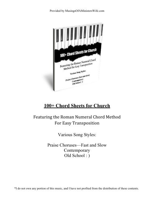 100 Chord Sheets For Church Musings Of A Minister S Wife