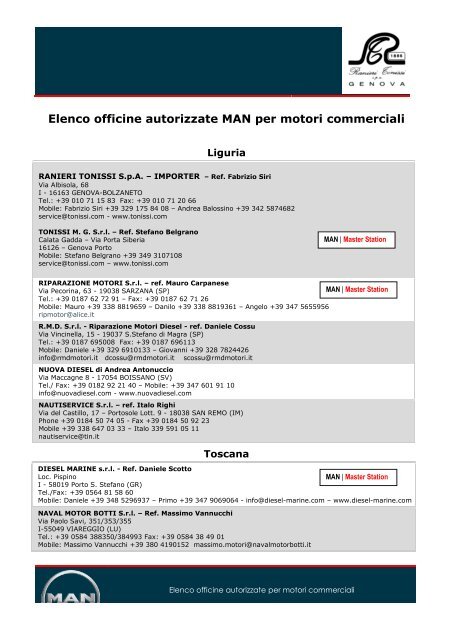 Service motori commerciali - Ranieri Tonissi SpA