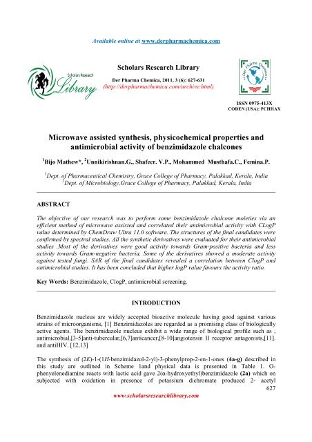 Microwave assisted synthesis, physicochemical properties and ...