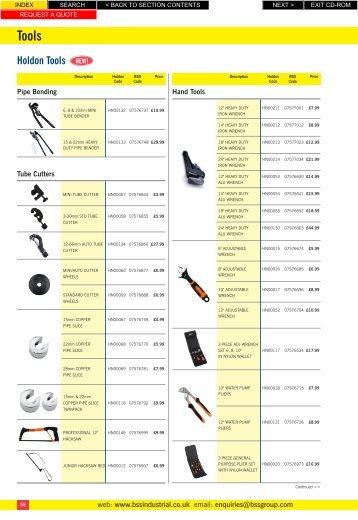 Holdon Tools - BSS Price Guide 2010