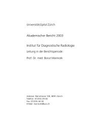 Akademischer Bericht 2003 Institut fÃ¼r Diagnostische Radiologie