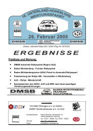 Offizielles Endergebnis - Rallye Hohenlohe