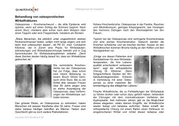 Behandlung von osteoporotischen Wirbelfrakturen - Qualitouch-HC