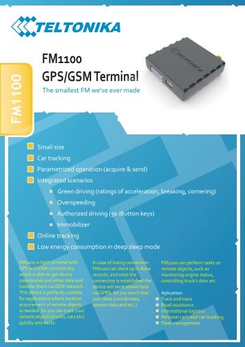 FM1100 GPS/GSM Terminal - Teltonika