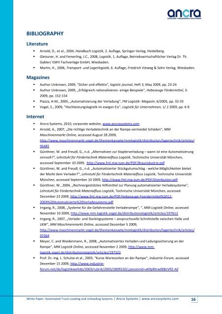 Download White Paper (PDF) - ANCRA SYSTEMS