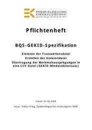 Pflichtenheft - Krebsregister NRW