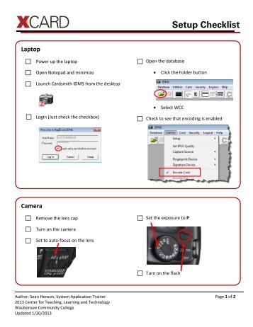 Setup Checklist - CTLT at Waubonsee Community College