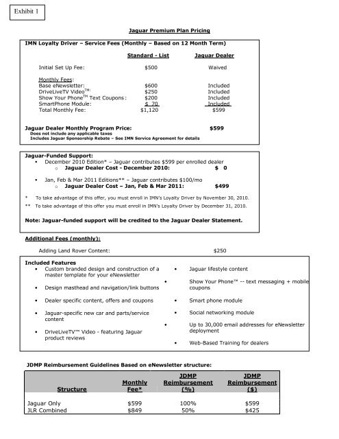 Date: November 18, 2010 To: All US Jaguar Dealers From: Sharon ...