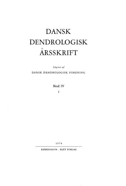 Volume 4,1 (1974) - Dansk Dendrologisk Forening