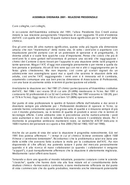 Relazione presidenziale 2001 (GC) - Atc.stsbc.ch