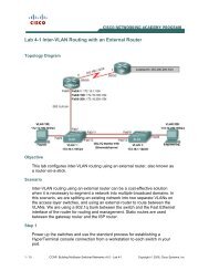 Lab 4-1 Inter-VLAN Routing with an External Router