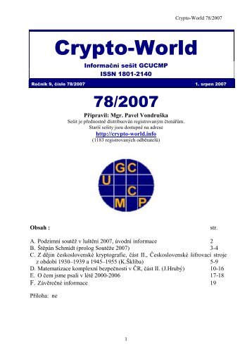 SeÃ…Â¡it 78/2007 (187 kB) - Crypto-World