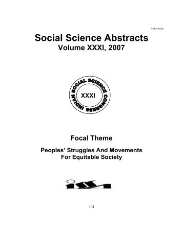 XXXI ISSC - Abstracts PART 1