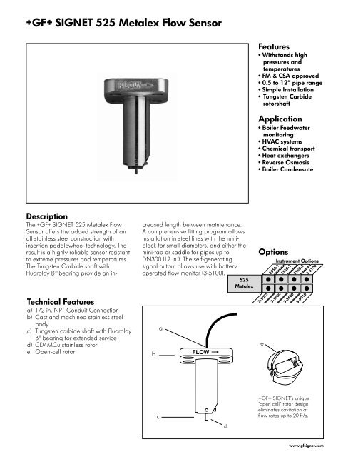 A Signet 525 Metalex Flow Sensor Jl Wingert Company