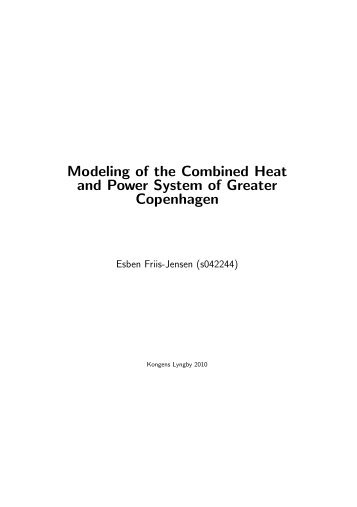 Modeling of the Combined Heat and Power ... - Ea Energianalyse