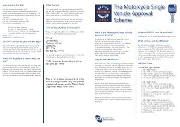 Motorcycle Single Vehicle Approval Information Leaflet - Right To Ride