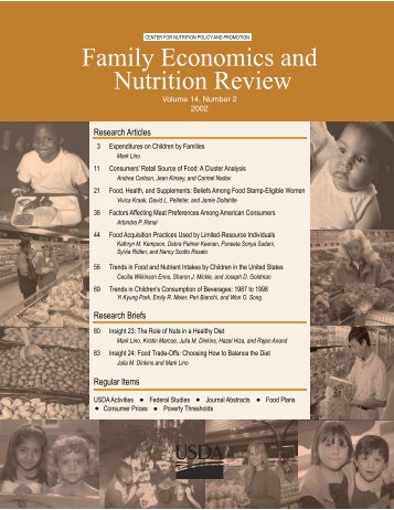 Family Economics and Nutrition Review - Center for Nutrition Policy ...