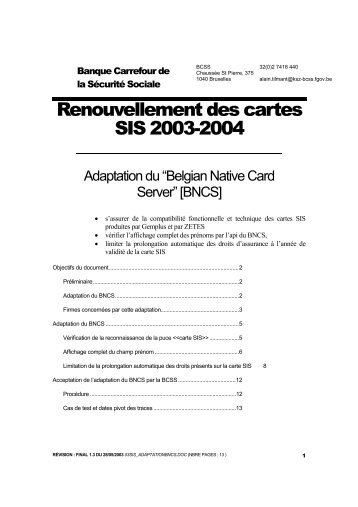 Renouvellement des cartes SIS 2003-2004