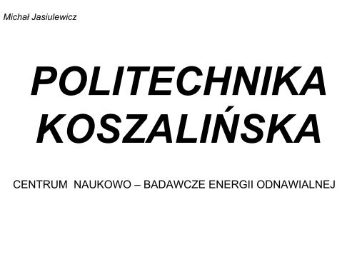 BKEE, Prof. Jan KiciÅski, IMP PAN - Instytut Maszyn PrzepÅywowych ...