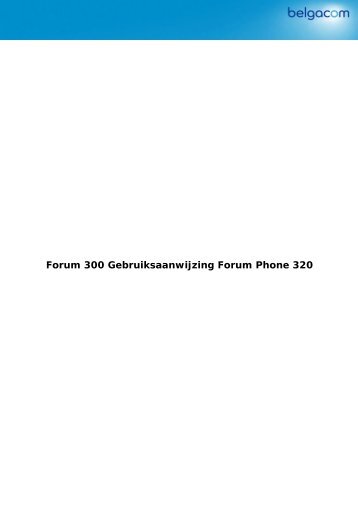Gebruiksaanwijzing Forum Phone 320 - Belgacom