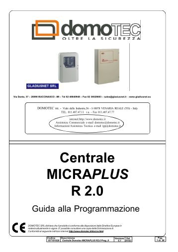 manuale programmazione micra plus - Gladiusnet S.r.l.