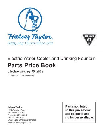 Parts Price Book - Halsey Taylor