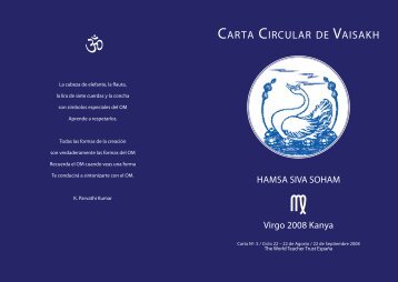 CARTA CIRCULAR DE VAISAKH - The World Teacher Trust