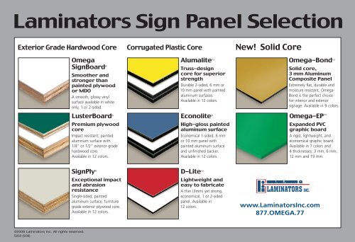 L065 Sign Color Card REV - Laminators Inc.